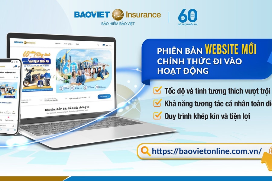 Bảo hiểm Bảo Việt chính thức hoạt động giao diện website mới