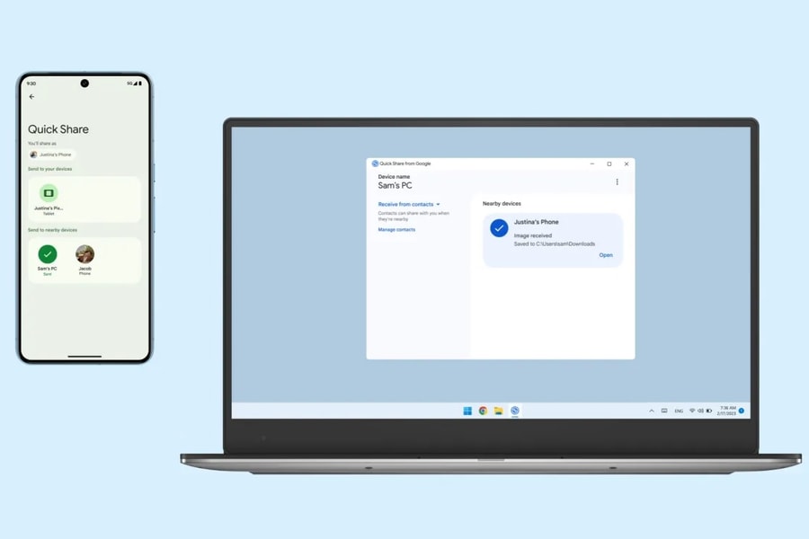Google ra mắt bản cập nhật mới cho Quick Share trên Windows