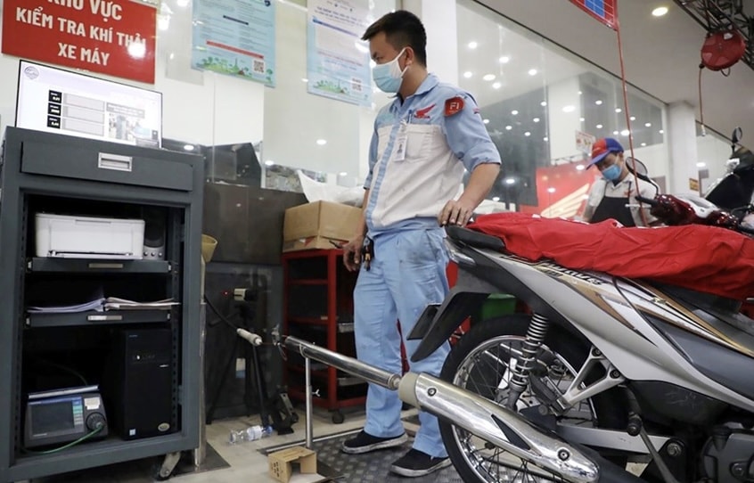 Quy định mới về điều kiện đối với cơ sở kiểm định khí thải xe mô tô, xe gắn máy