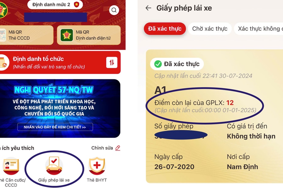Hướng dẫn kiểm tra điểm của giấy phép lái xe trên điện thoại