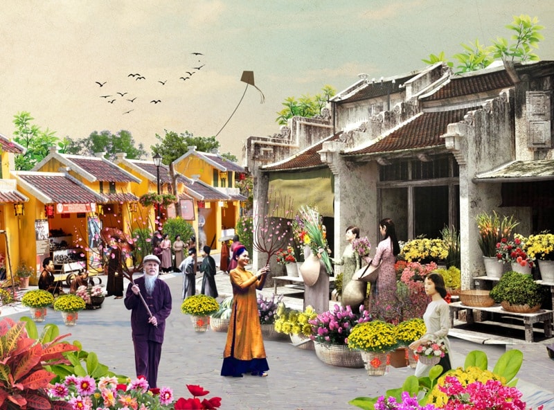 Tái hiện chợ hoa Hàng Lược tại lễ hội đường hoa Home Hanoi Xuan 2025
