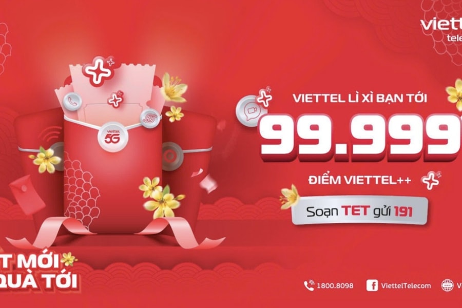 Tết này, Viettel lì xì khách hàng tới 99.999 điểm Viettel ++