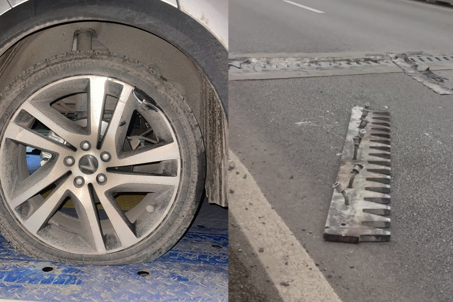 Thanh Hóa: Bung khe co giãn trên cao tốc, nhiều ô tô bị nổ lốp