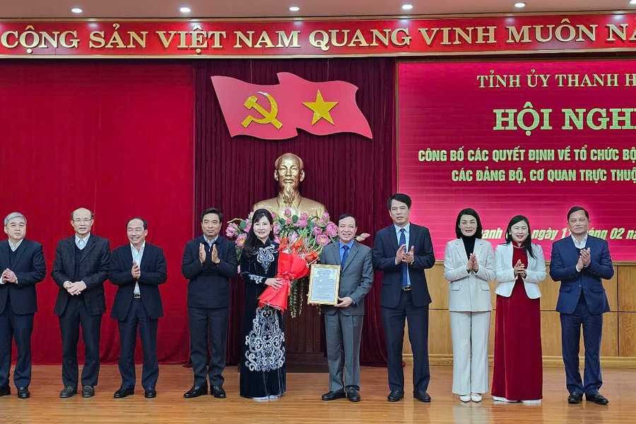Tỉnh ủy Thanh Hóa công bố các quyết định về sắp xếp tổ chức bộ máy và tổ chức cán bộ