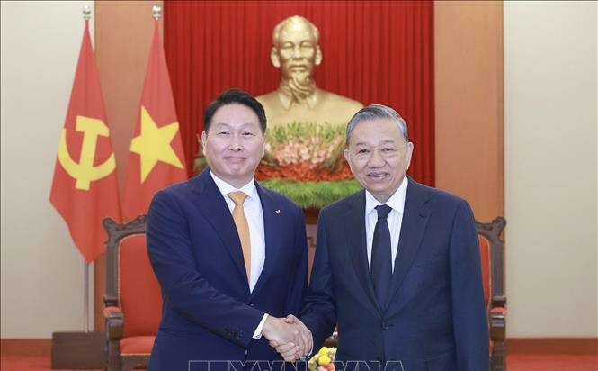 Tổng Bí thư Tô Lâm tiếp Chủ tịch tập đoàn SK, Hàn Quốc