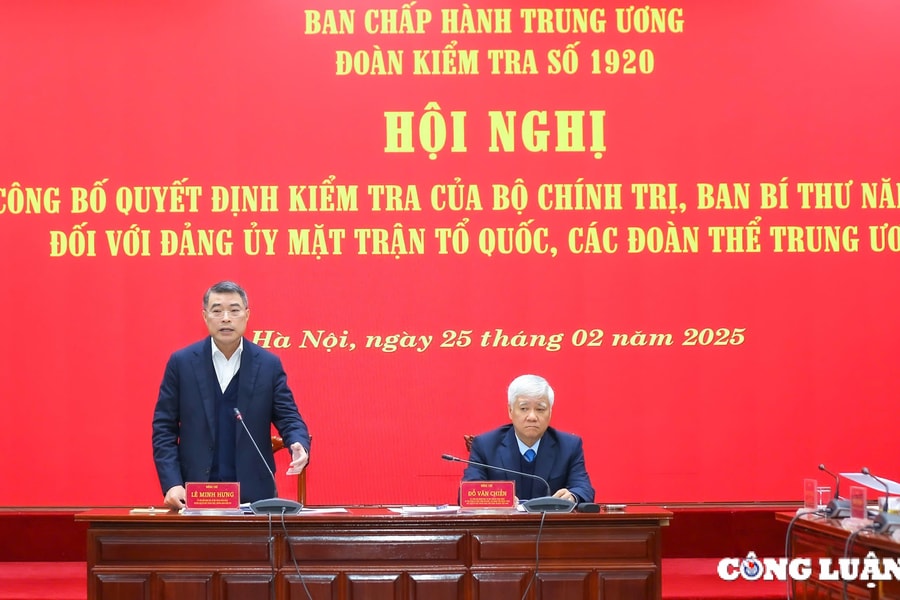 Công bố quyết định kiểm tra của Bộ Chính trị, Ban Bí thư đối với Đảng ủy Mặt trận Tổ quốc, các đoàn thể Trung ương