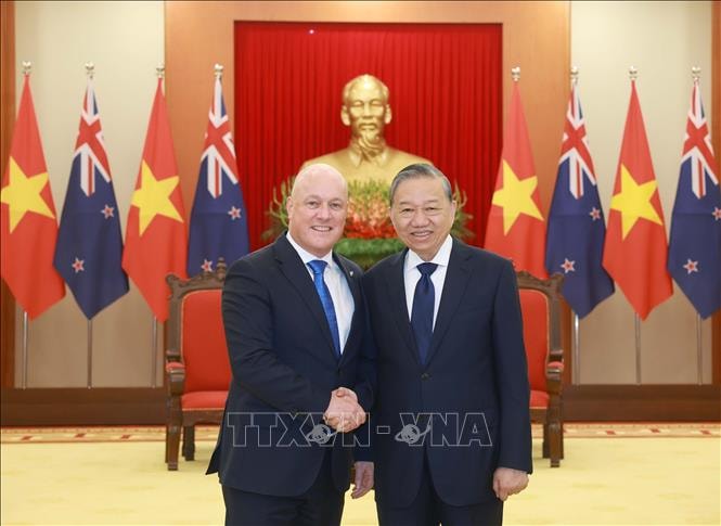 Tổng Bí thư Tô Lâm tiếp Thủ tướng New Zealand Christopher Luxon