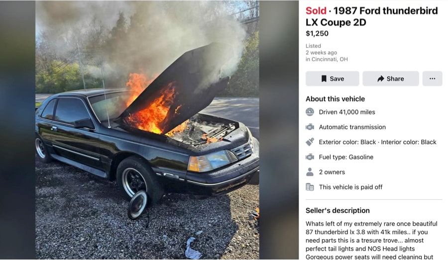 Ô tô cháy? Không thành vấn đề, hãy chụp lại, đăng lên mạng xã hội và bạn sẽ bán được nó dễ dàng