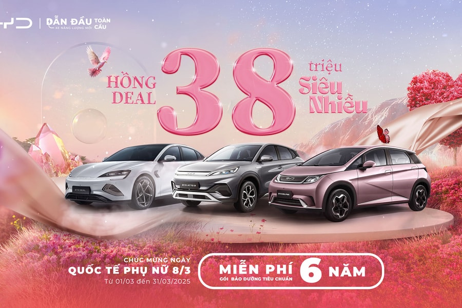 BYD tặng tiền mặt cho khách mua xe trong tháng 3/2025