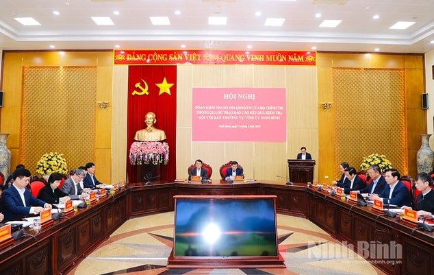 Đoàn kiểm tra của Bộ Chính trị, Ban Bí thư làm việc với Ban Thường vụ Tỉnh ủy Ninh Bình
