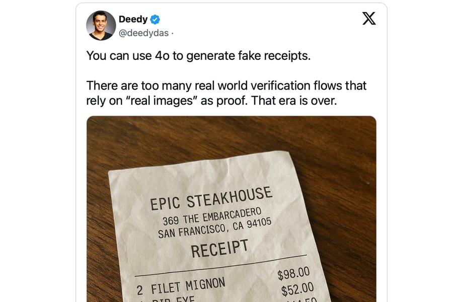 Mối nguy trình tạo hình ảnh mới của ChatGPT trong việc làm giả biên lai