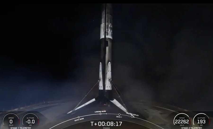 SpaceX lần đầu tiên đưa phi hành đoàn bay quanh hai cực Trái đất