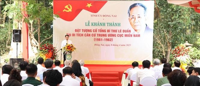 Khánh thành đặt tượng cố Tổng Bí thư Lê Duẩn tại di tích Trung ương Cục miền Nam