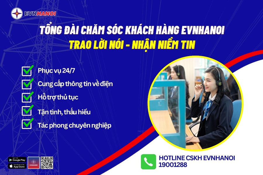 EVNHANOI ứng dụng công nghệ Tổng đài thông minh trên toàn bộ ứng dụng