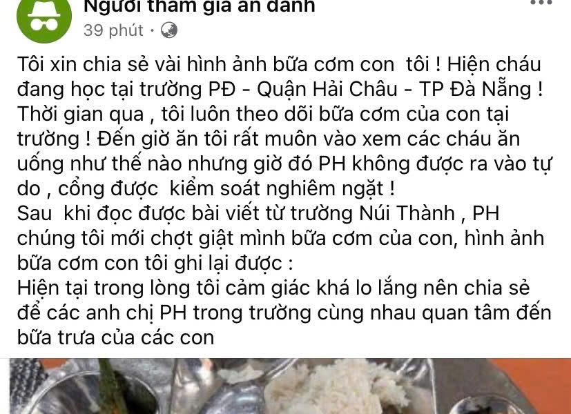 Đà Nẵng: Phụ huynh bức xúc vì suất ăn bán trú 'lèo tèo', lãnh đạo quận kiểm tra đột xuất