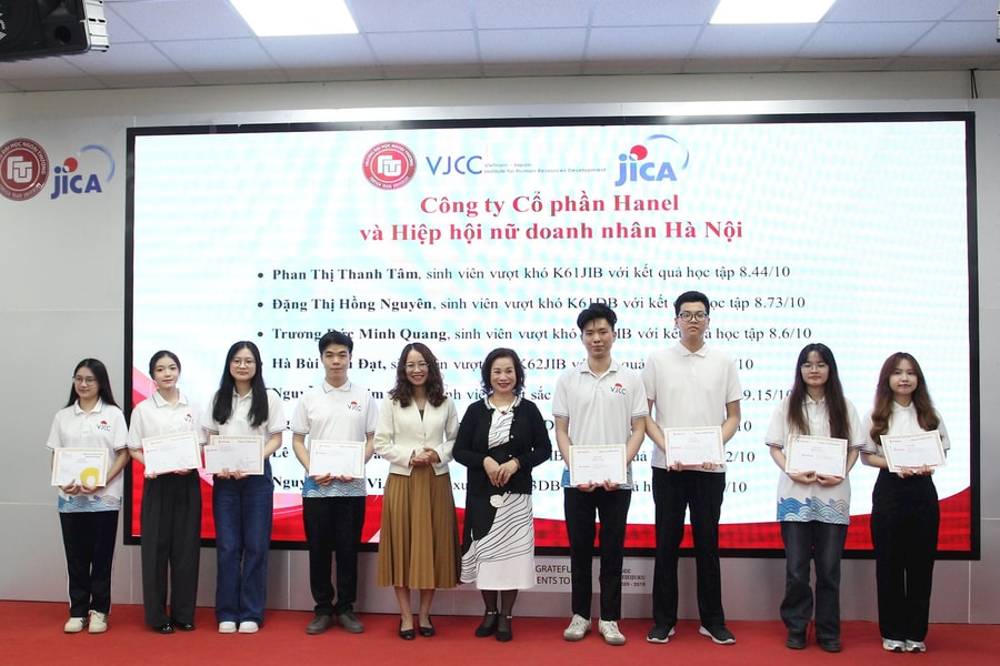 Năm thứ tư liên tiếp, Hanel tài trợ học bổng cho sinh viên Viện Phát triển nguồn nhân lực Việt Nam – Nhật Bản (VJCC)