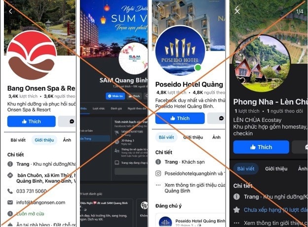 Cảnh báo chiêu trò mạo danh Fanpage khách sạn, lừa đảo đặt phòng tại Quảng Bình