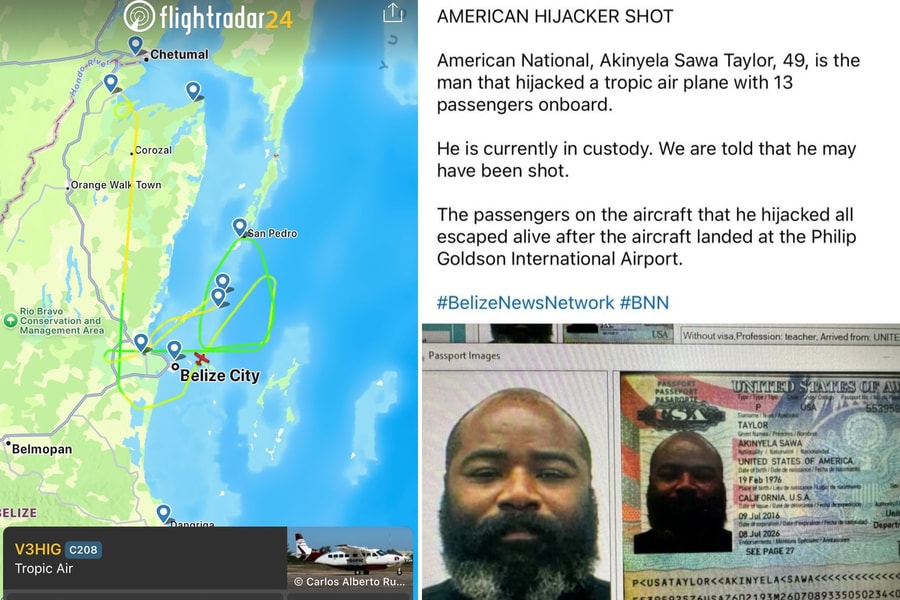 Người hùng tiêu diệt kẻ cướp máy bay táo bạo ở Belize