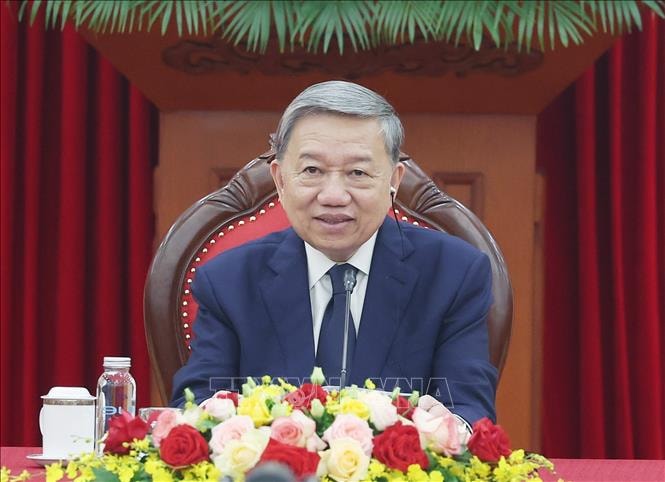 Tổng Bí thư Tô Lâm điện đàm với Chủ tịch Đảng Đại hội Dân tộc Phi, Tổng thống Nam Phi