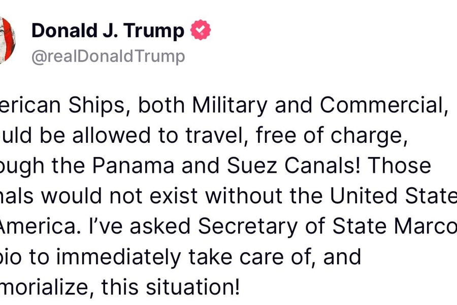Ông Trump muốn hai kênh đào Panama và Suez miễn phí cho tàu Mỹ