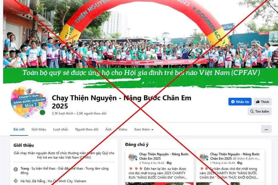 Giả mạo giải chạy thiện nguyện "Nâng bước chân em" để lừa đảo