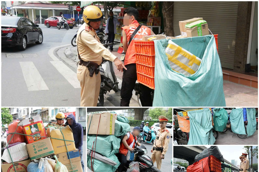 Hà Nội: Tăng cường xử lý shipper chở hàng cồng kềnh, che biển số