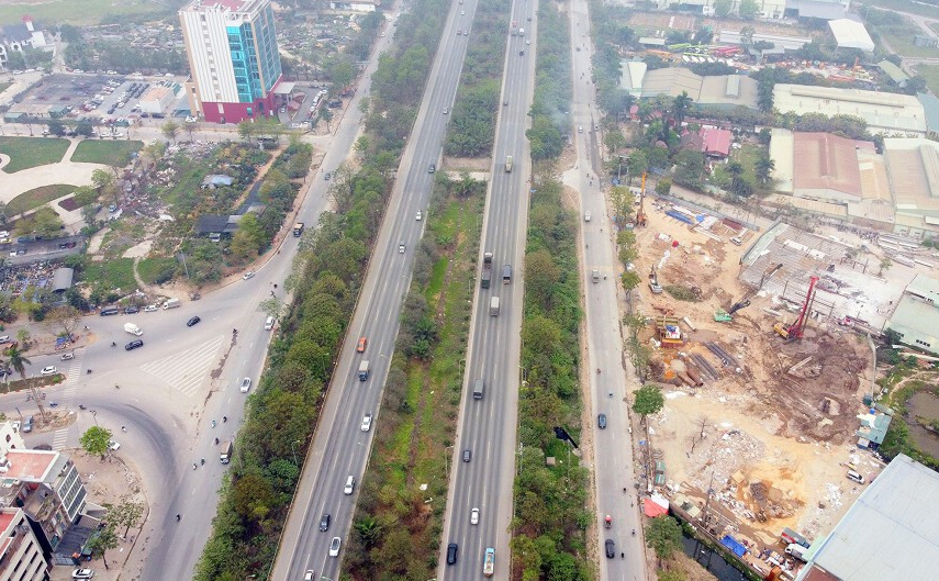 Lên phương án phân làn xe tải trên đại lộ Thăng Long, đường Võ Nguyên Giáp