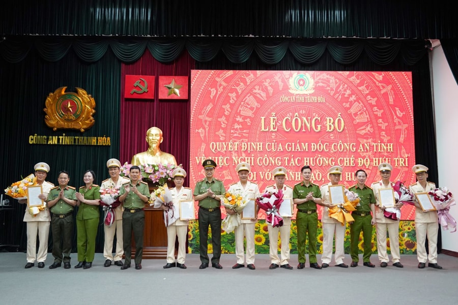 Nhiều lãnh đạo, chỉ huy của Công an tỉnh Thanh Hóa nghỉ hưu trước thời hạn