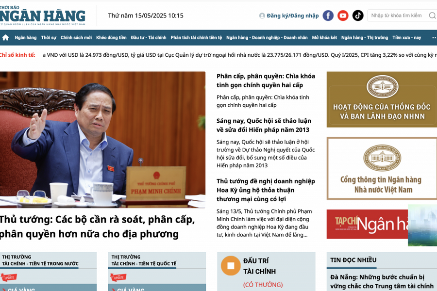 Thời báo Ngân hàng ra mắt giao diện báo điện tử mới: Thiết kế hiện đại, nội dung hấp dẫn