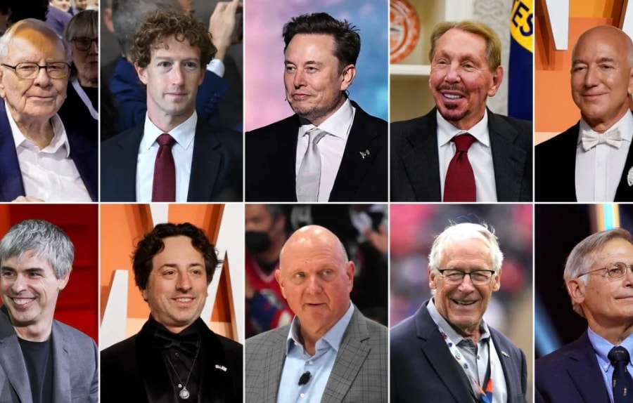 Tài sản 10 người giàu nhất Mỹ tăng thêm 365 tỷ USD trong năm qua