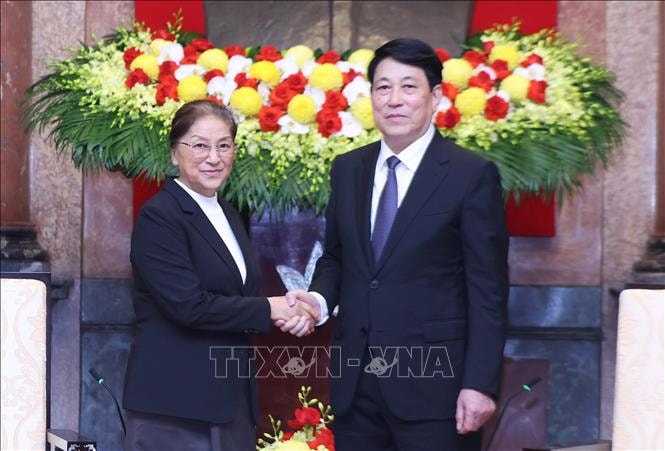 Chủ tịch nước Lương Cường tiếp Phó Chủ tịch nước Lào