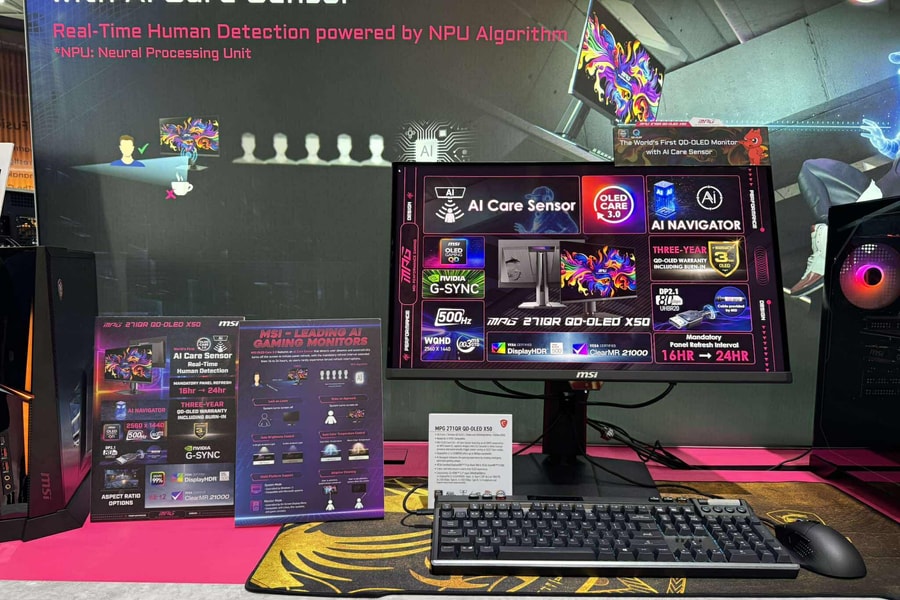 Cận cảnh màn hình gaming QD-OLED 500Hz hỗ trợ AI đầu tiên trên thế giới