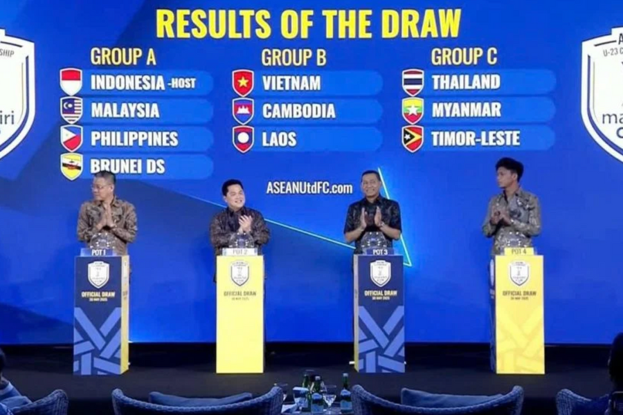 U23 Việt Nam chung bảng với Lào và Campuchia tại Giải U23 Đông Nam Á 2025