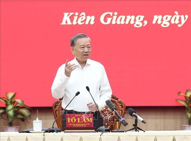 Tổng Bí thư Tô Lâm: Tỉnh An Giang mới hướng đến mục tiêu trở thành Trung tâm kinh tế biển quốc gia
