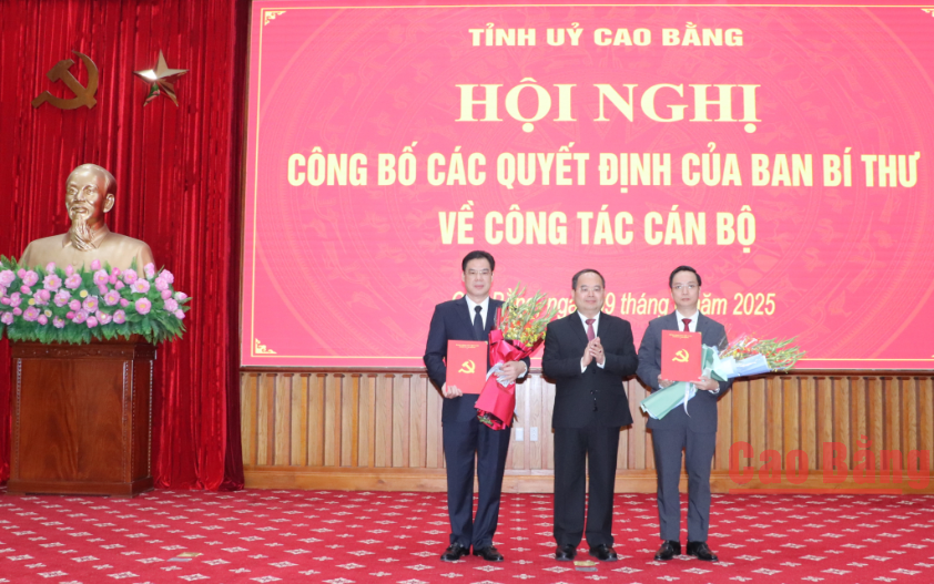 Tỉnh ủy Cao Bằng công bố các quyết định của Ban Bí thư về công tác cán bộ