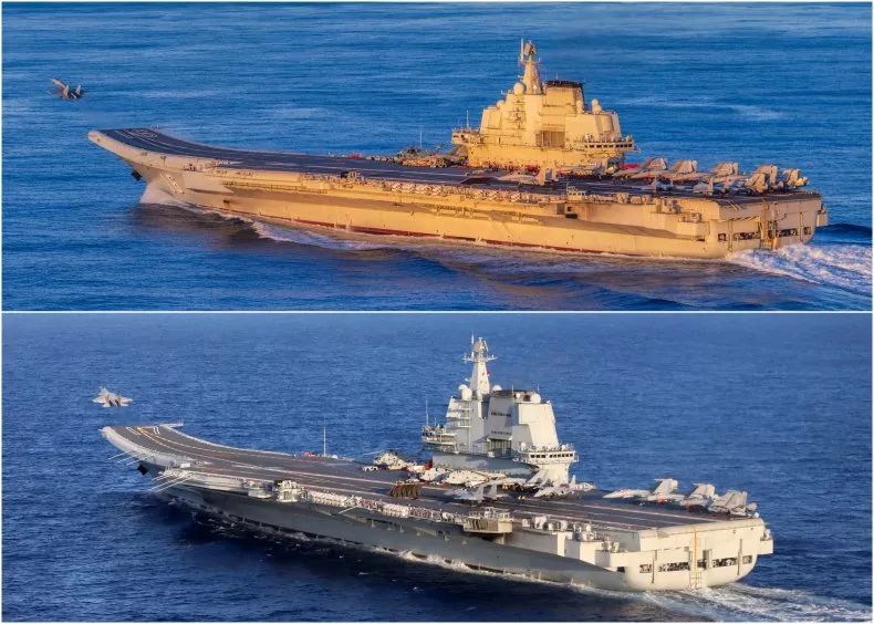 Trung Quốc công bố ảnh và video hai tàu sân bay Liêu Ninh và Sơn Đông diễn tập ở Thái Bình Dương