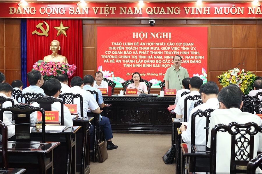 Ninh Bình: Thống nhất Đề án hợp nhất, thành lập các cơ quan, đơn vị khối Đảng sau sáp nhập