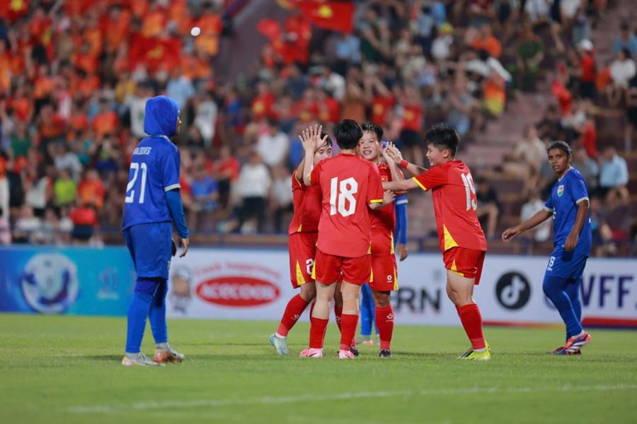 Đội tuyển nữ Việt Nam thắng đậm ở trận ra quân vòng loại châu Á