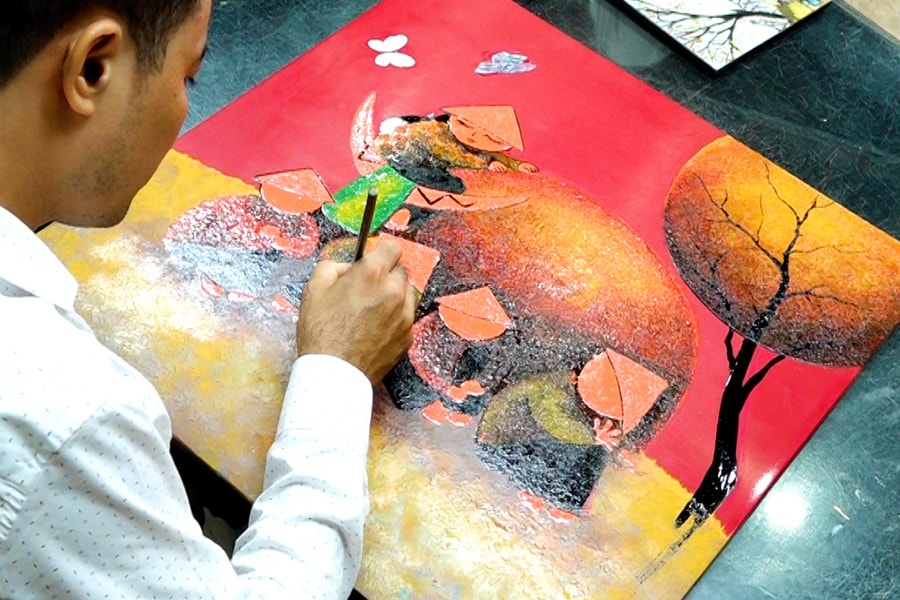 Tái hiện tinh hoa tranh sơn mài Hạ Thái