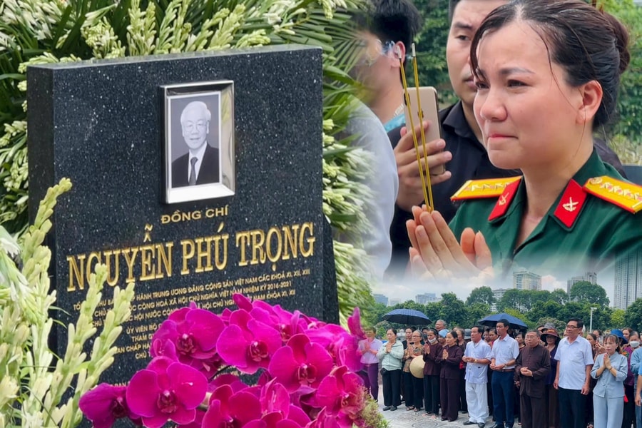 Người dân thắp hương tưởng nhớ cố Tổng Bí thư Nguyễn Phú Trọng
