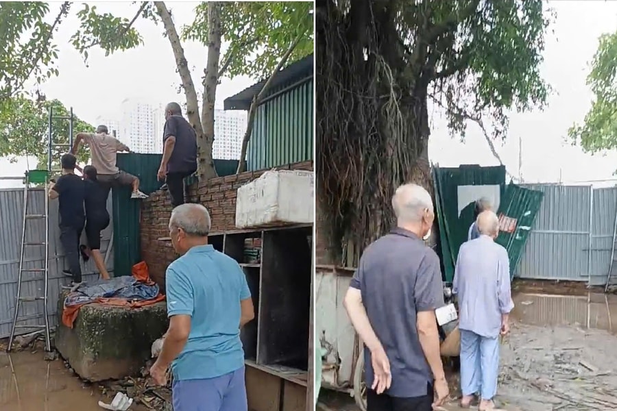 Hà Nội: 'Bắc thang' vào viếng mộ tổ tiên vì đường bị đào hố, rào tôn