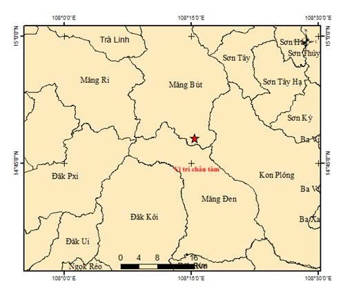 Liên tiếp xảy ra các trận động đất ở Quảng Ngãi