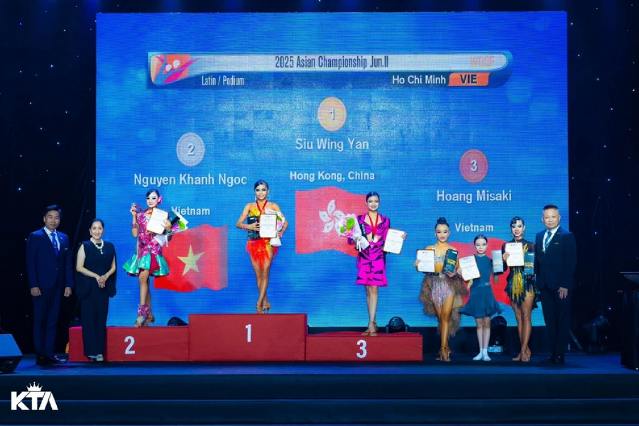 Nữ vận động viên 14 tuổi giành HCB tại Giải khiêu vũ thể thao quốc tế