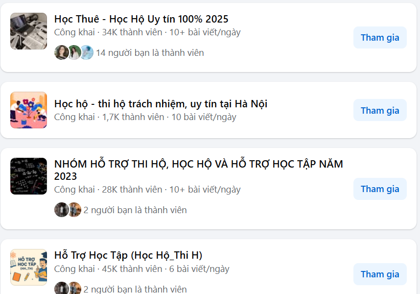 Học hộ, làm bài thuê xuất hiện công khai trên mạng xã hội