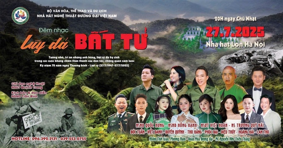 Dàn nghệ sĩ tên tuổi góp mặt trong Chương trình nghệ thuật đặc biệt 'Lũy đá bất tử', kỷ niệm 78 năm Ngày Thương binh - Liệt sĩ