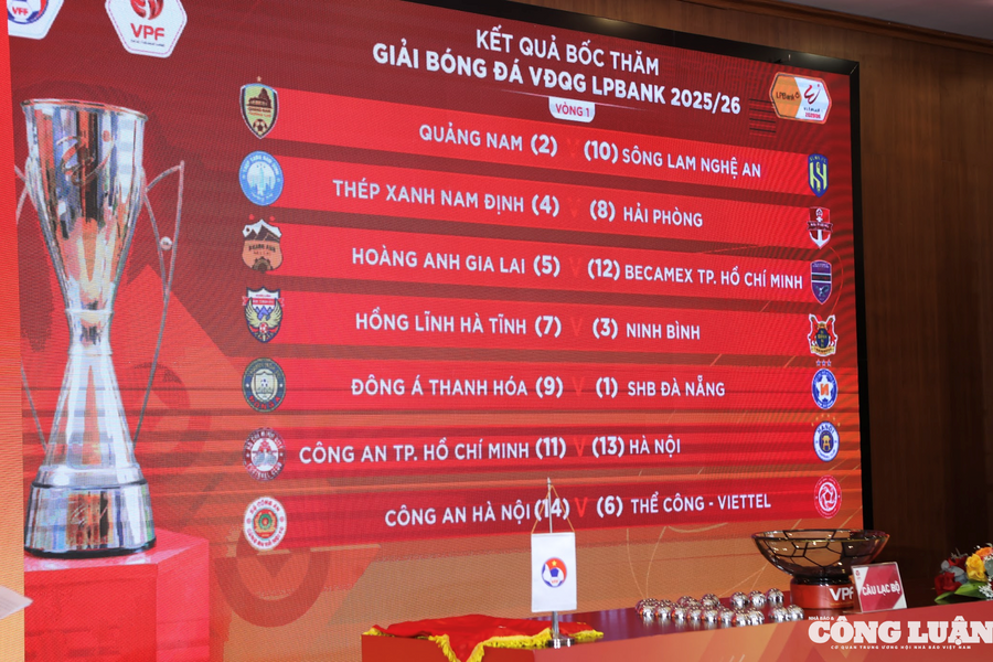 Lịch thi đấu V.League 2025/26: Công an Hà Nội chạm trán Thể Công Viettel ngay trận mở màn