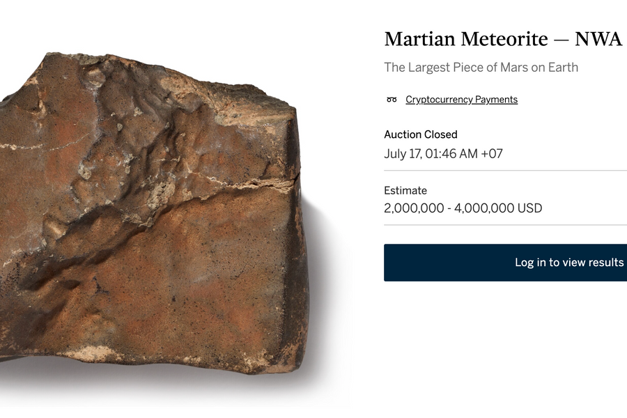 Thiên thạch Sao Hỏa lớn nhất từng được phát hiện được bán với giá 5,3 triệu USD