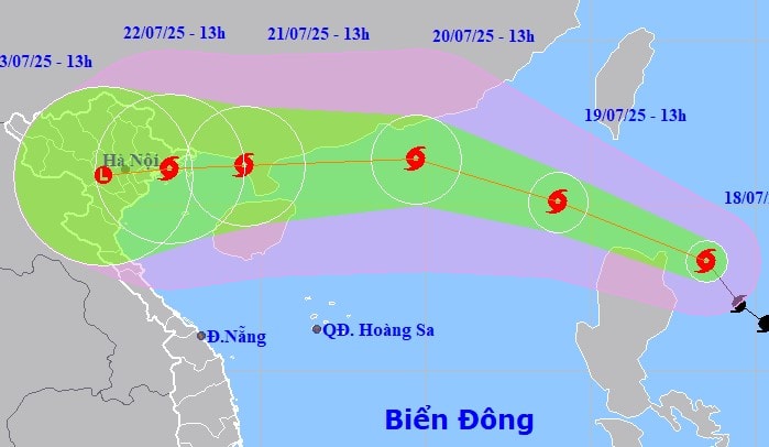 Bão Wipha sắp vào Biển Đông, nguy cơ mưa lớn kéo dài từ ngày 21/7