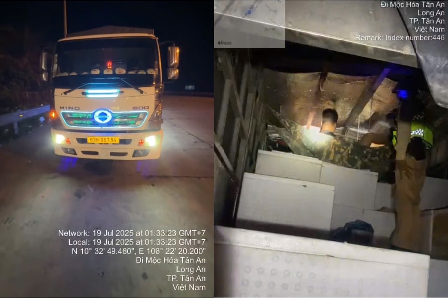 Bị người dân phản ánh, xe tải chở người trái phép không thoát khỏi CSGT