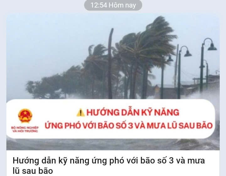 Cảnh báo khẩn bão số 3: Gửi 29 triệu tin nhắn qua Zalo để hướng dẫn ứng phó